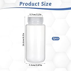 2 Pcs 16oz/500ml Plastic Sample Bottles Wide Mouth
