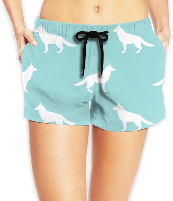 Amazon ジャーマンシェパードシルエット犬布ブルーtint 701 ショートパンツ レディース おしゃれ フィットネスパンツ スポーツ 短パン ビーチパンツ ランニング 水着 サーフパンツ ビキニ セパレーツ 通販