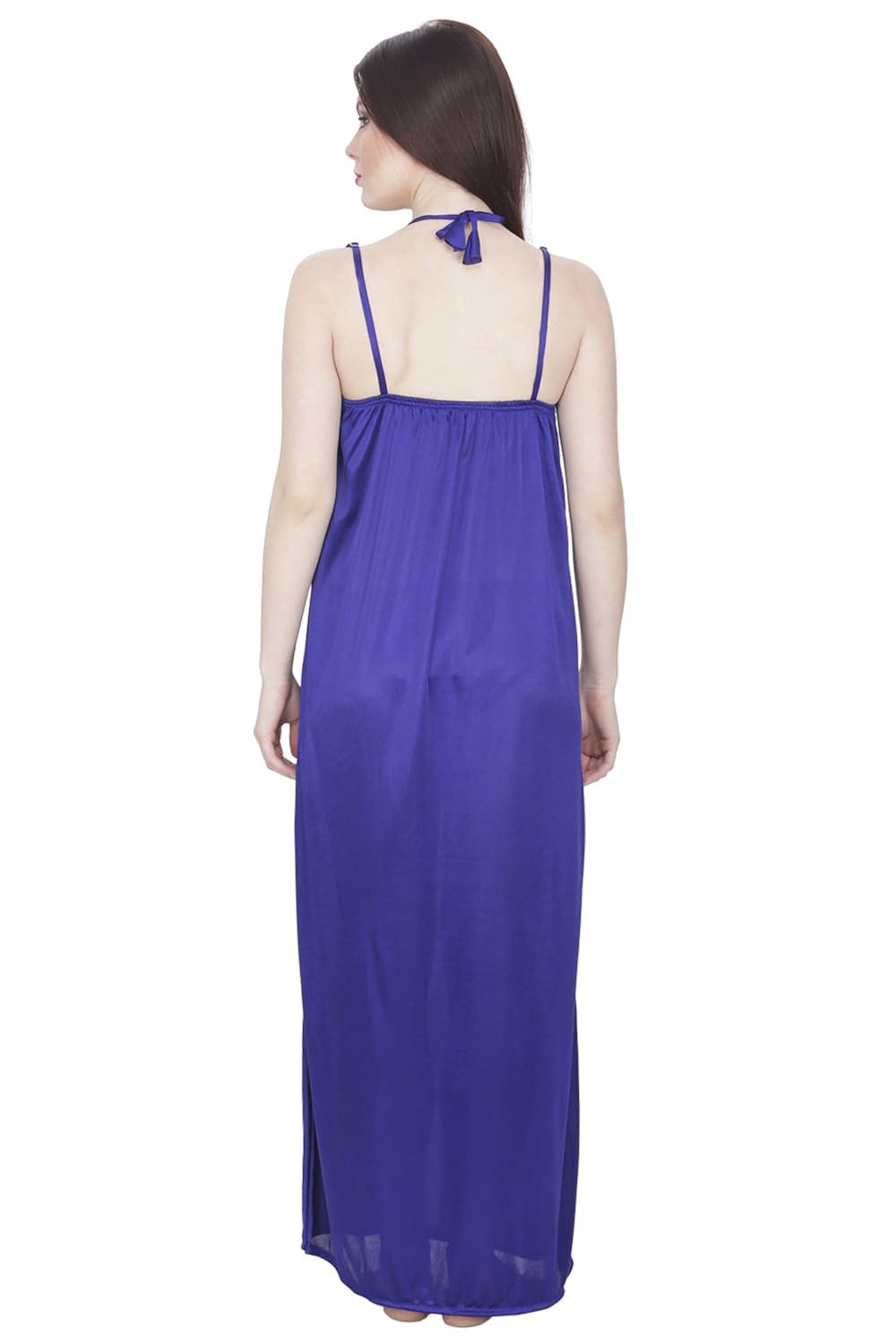 secret wish women's satin nighty (black, free size)