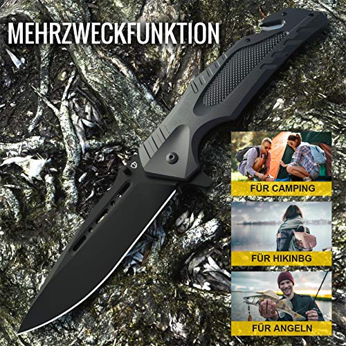 Jellas Klappmesser, 8Cr13MoV, Taschenklappmesse gut für Camping, Indoor- und Outdoor-Aktivitäten, Survival-Messer, KN01… – Bild 7