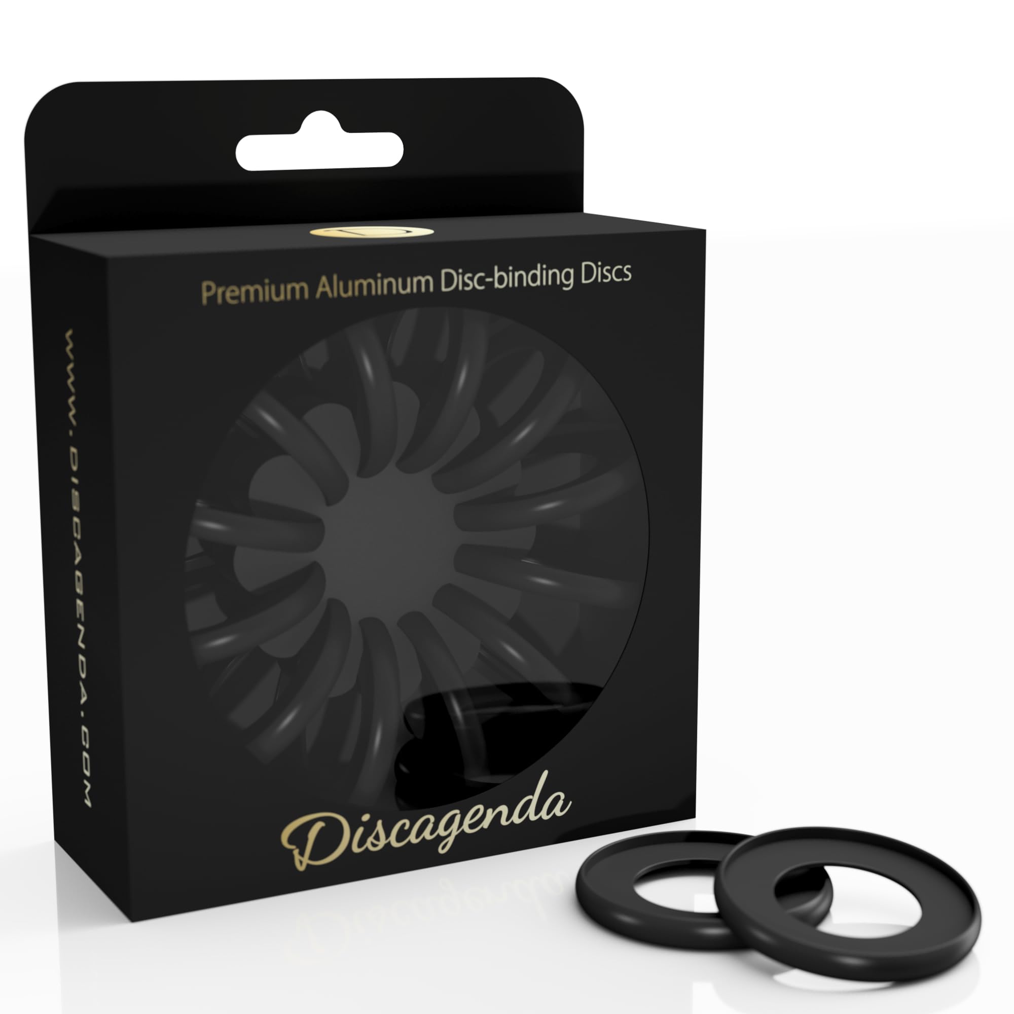Discagenda Aluminum Disc-Binding Discs (Black, 42mm 1.65in Set of 12)
