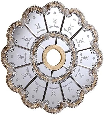 Elegant Lighting 32" Mirrored Medallion Ceiling Canopy in Gold