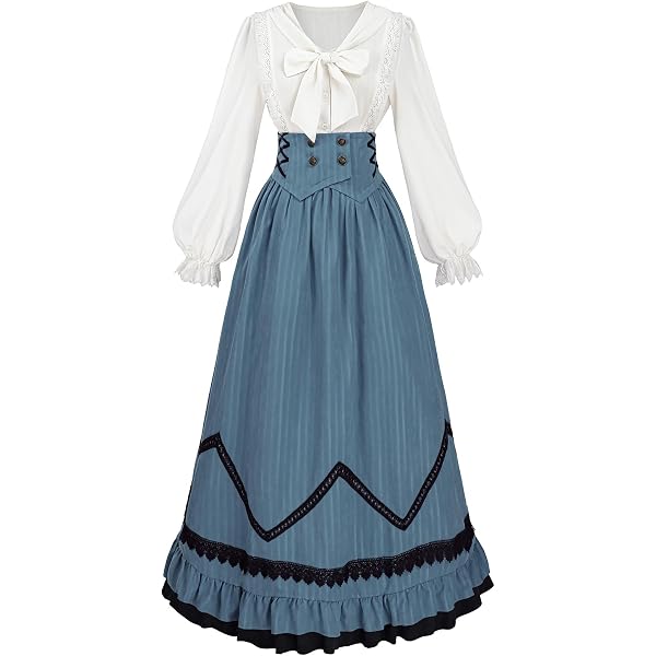 sachin and babi light blue dress Casual Dresses Medieval Cosplay Costume Renaissance... From Tai002, $21.5