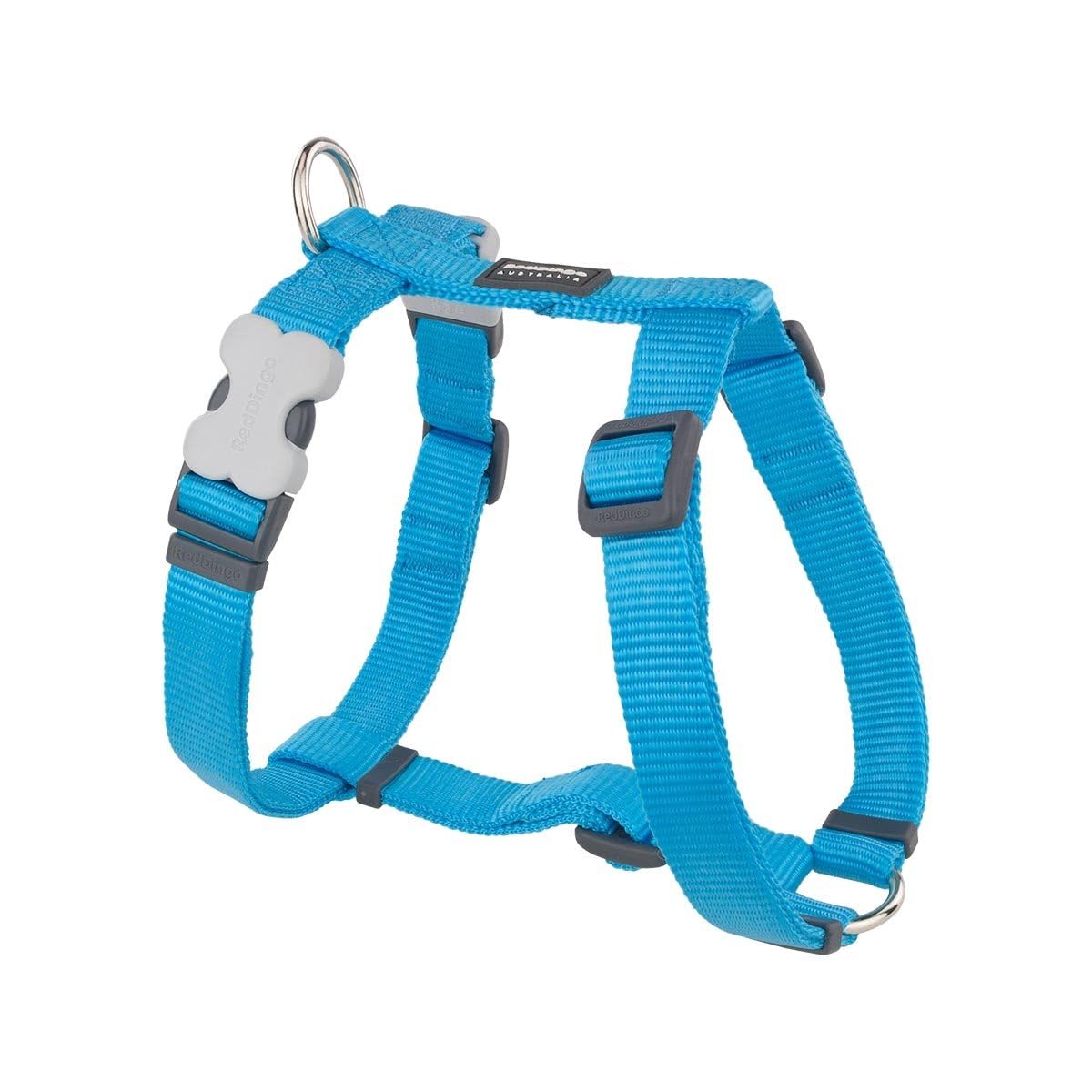 Red Dingo Classic Dog Harness Plain, Turquoise, Large 25mm