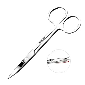 2 Pcs Straight Curved Tweezers Nippers Tools Stainless Steel