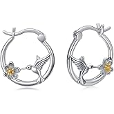 925 Sterling Silver Small Hoop Earrings for Sensitive Ears Cute Animal Jewelry Gifts for Women Daughter