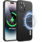 JETech Magnetic Silicone Case for iPhone 14 Pro 6.1-Inch, Compatible with MagSafe, Phone Cover with Camera Lens Full Protection (Black)
