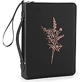 Bible Cover Case for Women and Men, PU Leather Bible Bag Bible Study Supplies Accessories with Detachable Wrist Strap