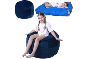 KreyNa Bean Bag Chair and Sensory Crash Pad for Kids, Convertible Beanbag Folds from Lazy Chair to Floor Sensory Crash Pad, Children Lazy Sofa Chairs with Memory Foam Filling, Machine Washable