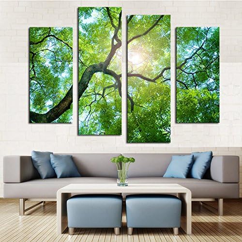 Green tree &amp; sunshine Modern Wall Art HD Picture Canvas Print Painting wall pictures For Living Room Vintage home Decor YY241