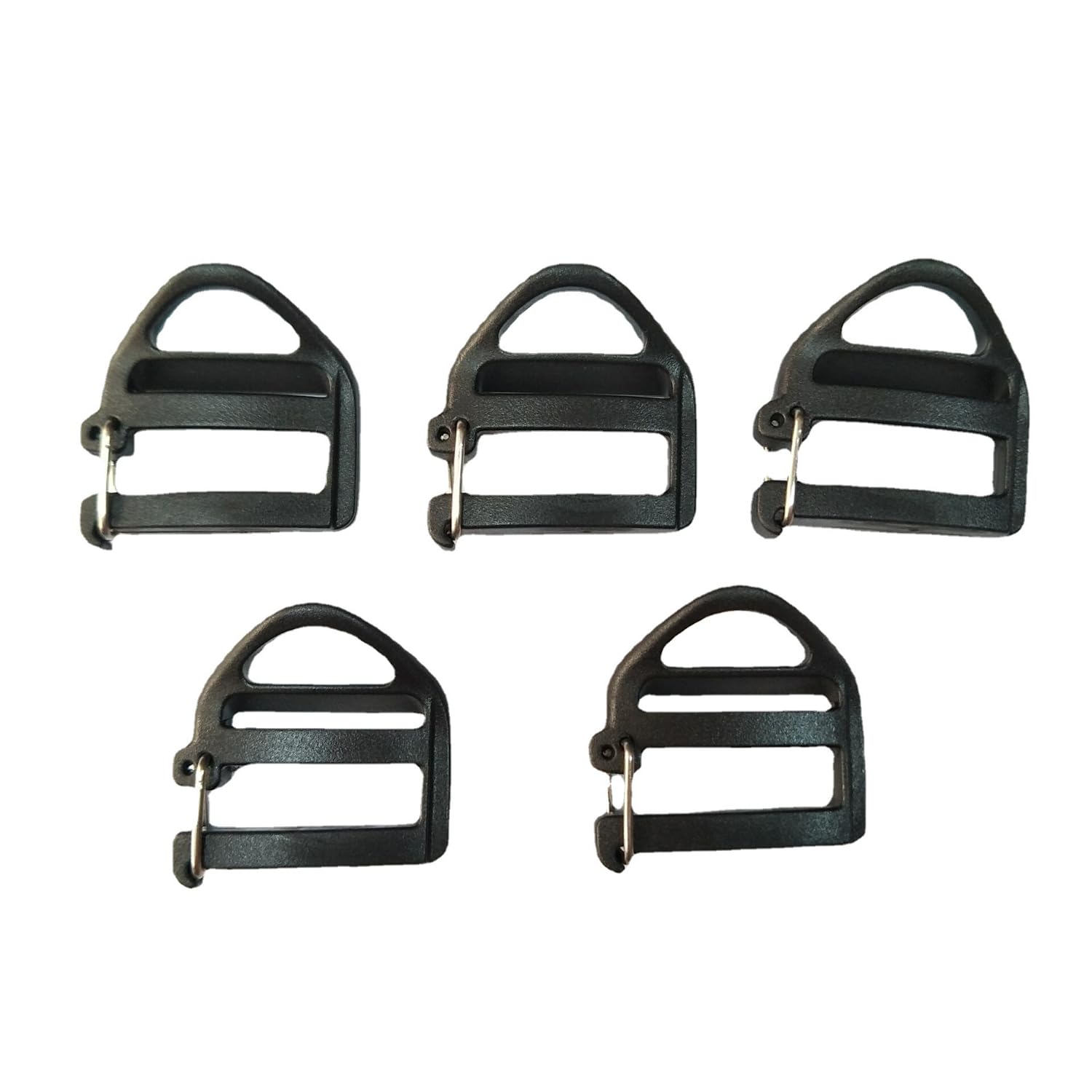 8 Pack Webbing Hook Clip 25mm 1'' Strap Belt Buckle with Open Lock End Clasp Connector Slide Buckles Ladder Slider Replacement for Backpack Bag Molle Sewn Loop Hiking