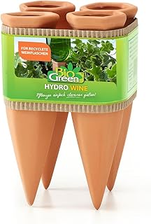 Bio Green Pflanzen Bewässerung Wine Tonkegel, terracotta/grün - für Wein Flaschen