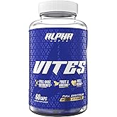 Alpha Supps Vites Men's Multivitamin, Complete Daily Supplement with Fruits, Veggies, Energy, Immune & Prostate Support - Daily Whole Food Vitamins with Antioxidants and Digestive Enzymes