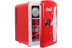 KOOLATRON Coca Cola Mini Fridge for Bedroom Skincare Cosmatic Office 4L Small Refrigerator Portable Cooler Fridge Mini Fridge for Dorm Fridge Compact Personal Refrigerator for Snacks Drinks Red Polar Bear
