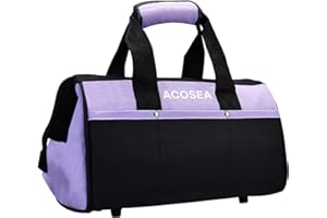 ACOSEA Purple Tool Bag,13 Inch Wide Mouth Open Tool Organizer with 12 Storage Pockets (Purple)