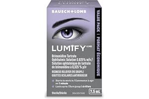 Lumify Whitening Eye Drops for Red Eyes, Redness Reliever, Fast Acting Formula, For Whiter & Brighter Eyes, 7.5mL