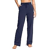 SANTINY 31"/33"/35" Women's Tall Cotton Sweatspants Yoga Lounge Casual Pants Open Bottom Sweat Pants for Women with Pockets