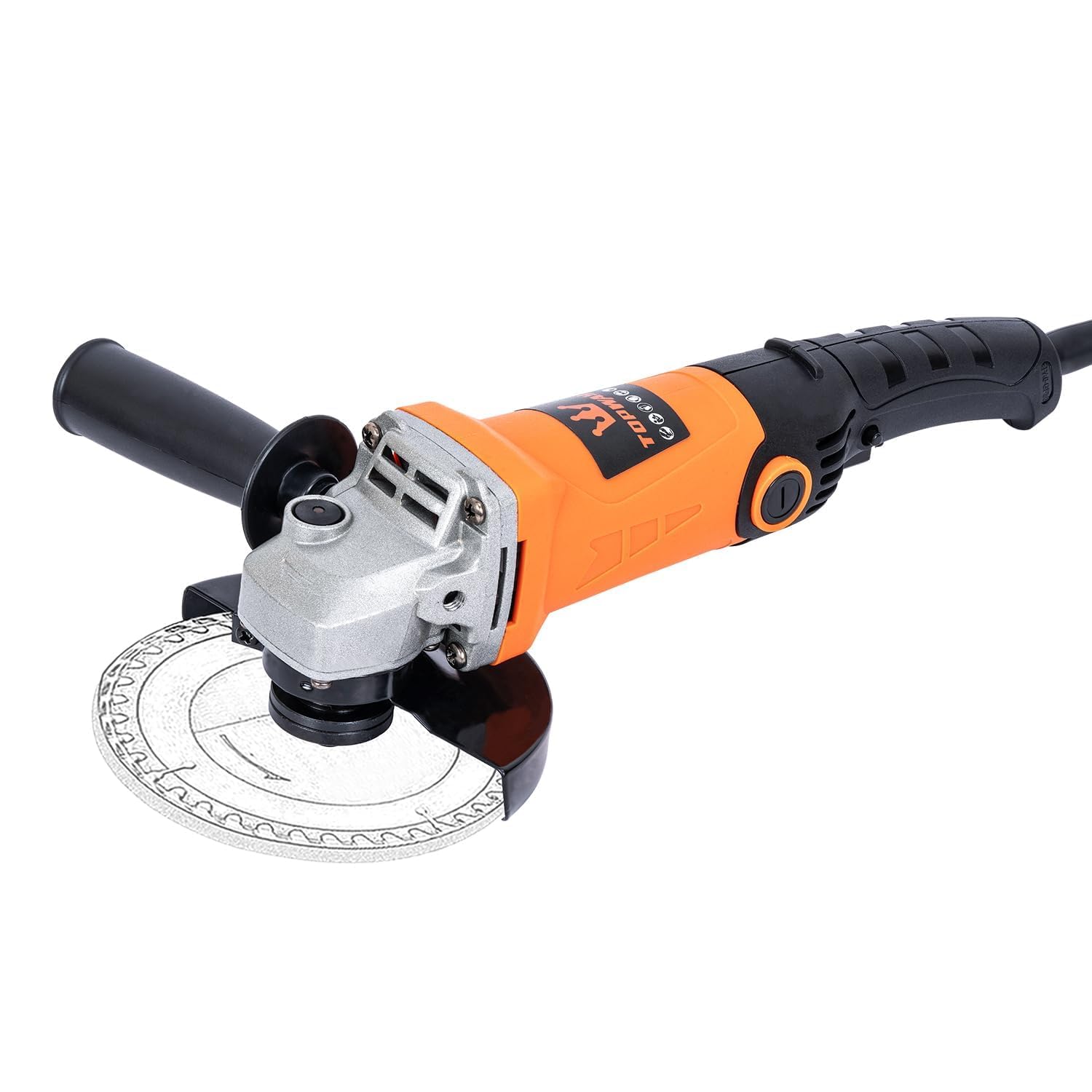 TOPWAY Corded Angle Grinder 115mm 125mm 750W for Masonry Concrete Tile Metal Steel Cutting Grinding Polishing 100072