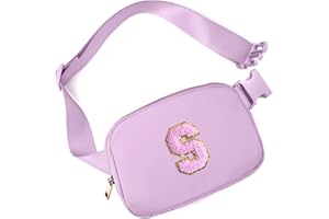 Gitus Gifts for 8 9 10 11 12 Year Old Girls Belt Bag Fanny Pack Crossbody Bags with Initial Letter Patch Cute Stuff Birthday Gifts for Teen Girls Women Personalized Trend Stuff (Lavender-S)