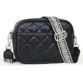 Prite Quilted Crossbody Purse for Women, Vegan Leather Bag with Shoulder Strap, Small Purse with Card Slots