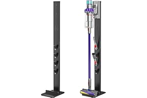 PEGZONE Vacuum Cleaner Stand, Compatible with Cordless Vacuums Dyson Gen5 V15 V12 V11 V10 V8 V7 V6, Floor Vacuum Accessory Holder with 4 Hooks, Metal Storage Bracket Organizer, Black