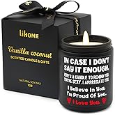 Lihome Gifts for Him - Anniversary Wedding, Birthday, Christmas, Friendship Gifts, Natural Soy Wax Vanilla Coconut Scented Candles(7oz)