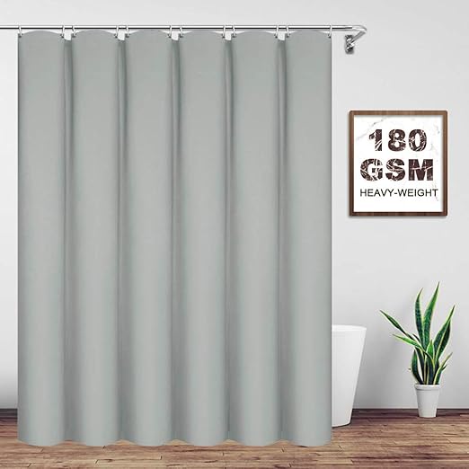 Amazon Com Vcvcoo Extra Long Silver Grey Fabric Shower Curtain