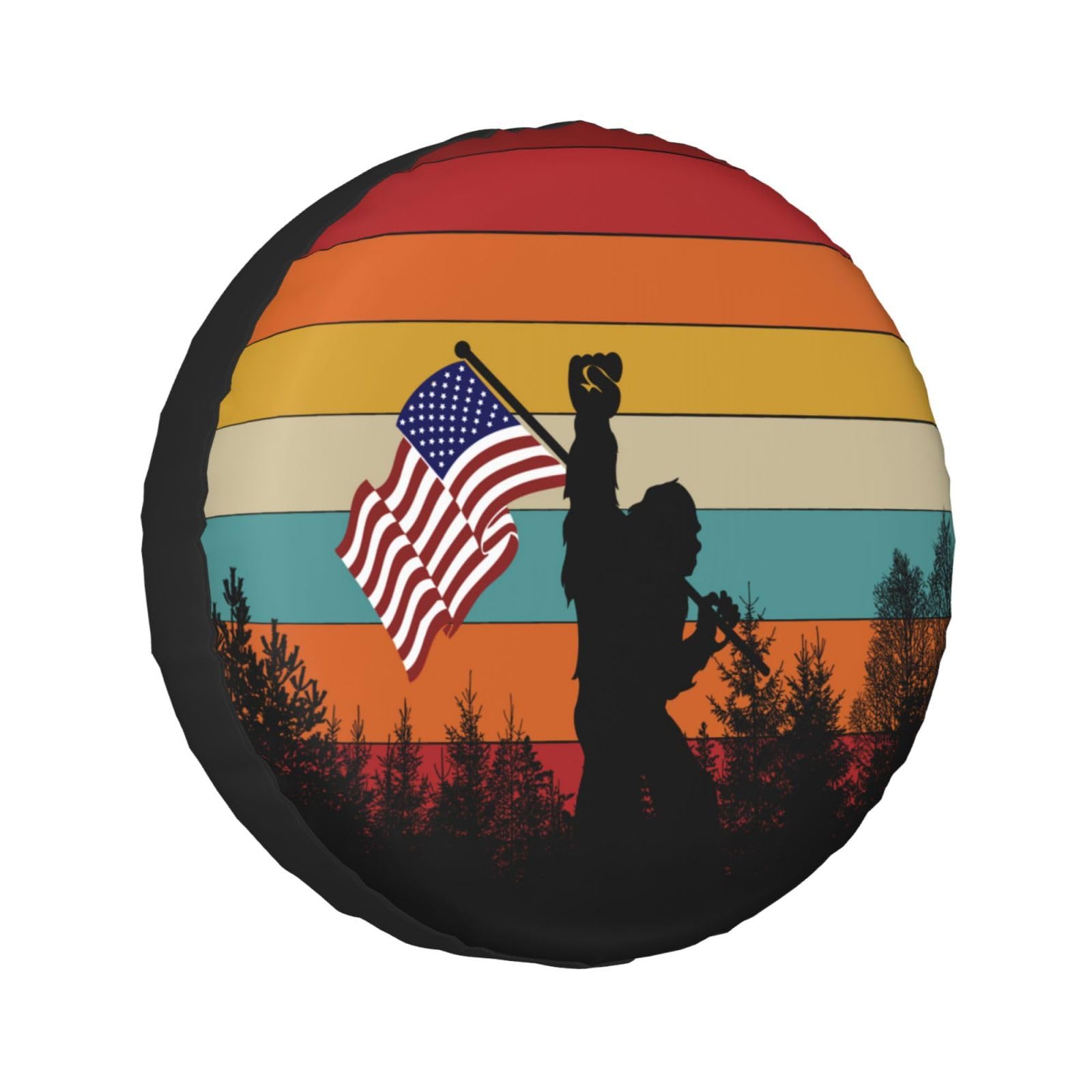 Photo 1 of American Flag Spare Tire Cover Wheel Protector Weatherproof Wheel Cover Universal Decorative Accessories for Camper RV SUV Travel Trailer 15"