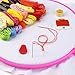Caydo 5 Pieces Embroidery Hoops Multicolor Plastic Cross Stitch Hoop, 4.7 Inch to 10.8 Inch for Embroidery and Cross Stitch