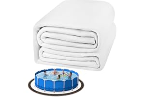 TIXANF 24FT White Pool Liner Pad,Seamless Above Ground Pool Liner, Pre-Cut Heavy Duty Round Pool Liner Pad,Durable Geotextile Material,Puncture Protection,Extend Liner Life