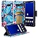 Galaxy Wireless Case Compatible for Samsung Galaxy S8 Plus Wallet Case [Kickstand] Pu Leather Flip Folio Cover with Wrist Strap&ID Slots for Galaxy S8 Plus Phone Case - Blue Butterfly