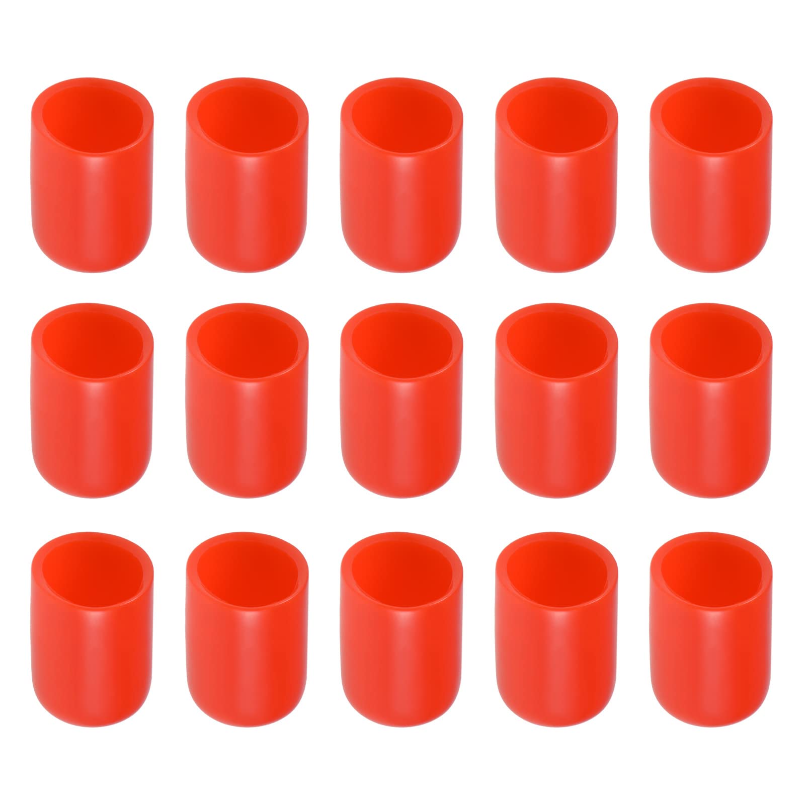 Rebower Screw Thread Protector Cover Rubber End Caps, [for Screw, Bolt] - 11mm ID/Red/50pcs