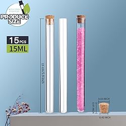 HNYYZL Test Tubes,15pcs Clear Plastic Test Tubes