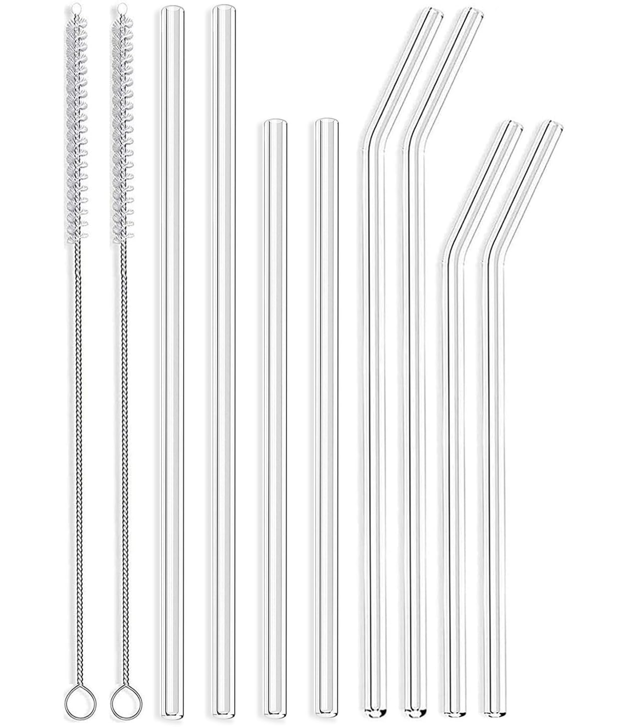 Photo 1 of ALINK 8-Pack 7mm Slim Glass Straws, Reusable Clear Skinny Drinking Straws for 20 oz 30 oz RTIC/YETI Tumblers, Tervis, Mason Jars with 2 Cleaning Brush