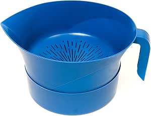 Easy Greasy Plastic Strainer Set - 3-Pc Colander For Draining Ground Beef Grease - BPA Free