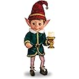 The Ashton-Drake Galleries Charlie The Christmas Elf 14" Tall Poseable Doll Featuring an Elaborate Fabric Costume with Illuminating Candle