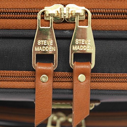 Steve Madden Designer 15 Inch Carry on Suitcase- Small Weekender Overnight Business Travel Luggage- Lightweight 2- Rolling Spinner Wheels Under Seat Bag for Women (Black) 4 Steve Madden Designer 15 Inch Carry on Suitcase- Small Weekender Overnight Business Travel Luggage- Lightweight 2- Rolling Spinner Wheels Under Seat Bag for Women (Black)