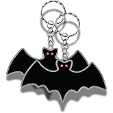 TRANGLE (Pack of 2) Black Bat Keychain – Acrylic Bat Key Ring for Backpack, Car Keys, Purses – Cute Spooky Gift for Men, Women, Teens – Fun Accessory for Bags, Zippers, Everyday Carry