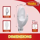 Ainiv 2-Packs 6pcs Medium Adhesive Hooks Damage-Free Wall Door Hooks 1.5kg view 2