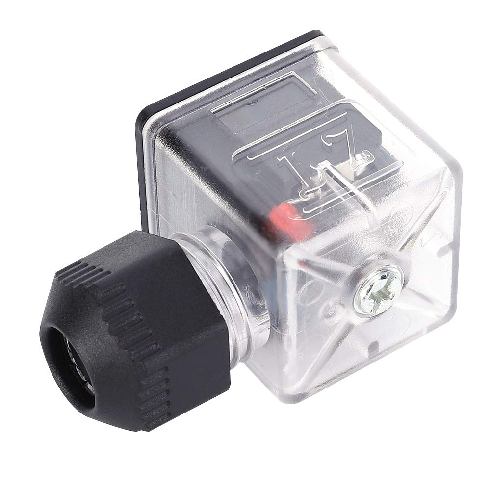 5pcs Electrical Plug Voltage Universal Industrial Electric Coupler Transparent Led Indicator Plug for Water Pressure Solenoid Valve Coil (12V)