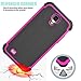Tekcoo for Galaxy S4 Case, [Tmajor Series] [Hot Pink/Black] Shock Absorbing Hybrid Rubber Plastic Impact Defender Rugged Slim Hard Case Cover Shell for Samsung Galaxy S4 S IV I9500 GS4 All Carriers