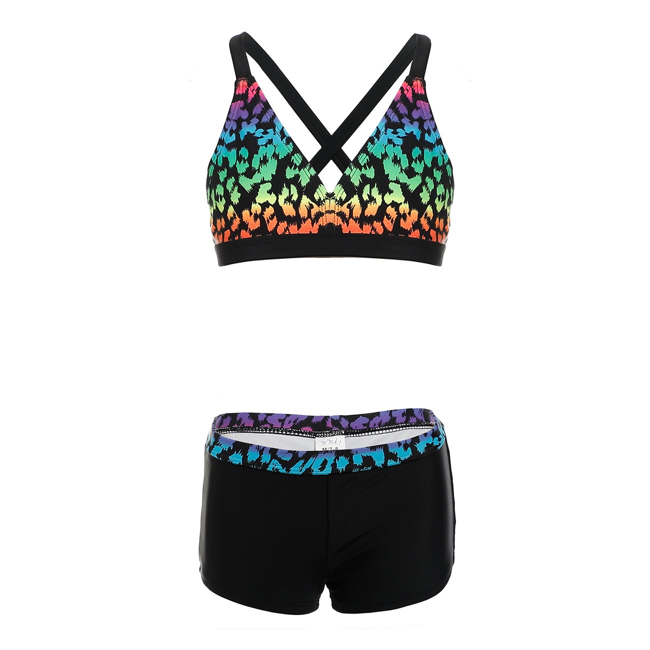 DAYU Girls Boyshort Tankini Swimwear Beach-Sport 2 Piece Swimsuit