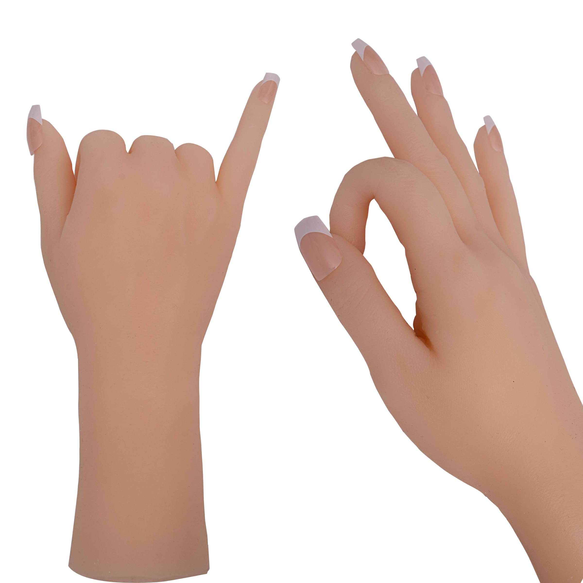 Photo 1 of 1 Pair Silicone Lifesize Female Mannequin Hand Display Jewerly Sandal Shoe Sock Display Art Sketch with Nail