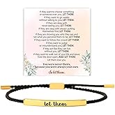 LIU JUN Let Them Bracelet for Women, Adjustable Braided Stainless Steel Engraving Inspirational Let Them Bracelet Gifts Jewelry
