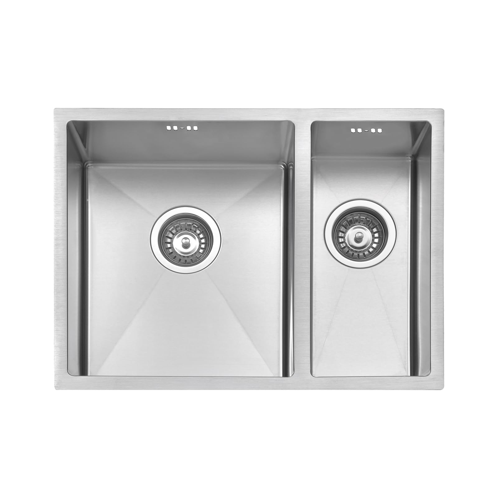 JASSFERRY Kitchen Sink Undermount Handmade Design 1.2mm Thick Square Stainless Steel 1.5 One Half Bowl with Strainer Waste, 590 X 440 mm