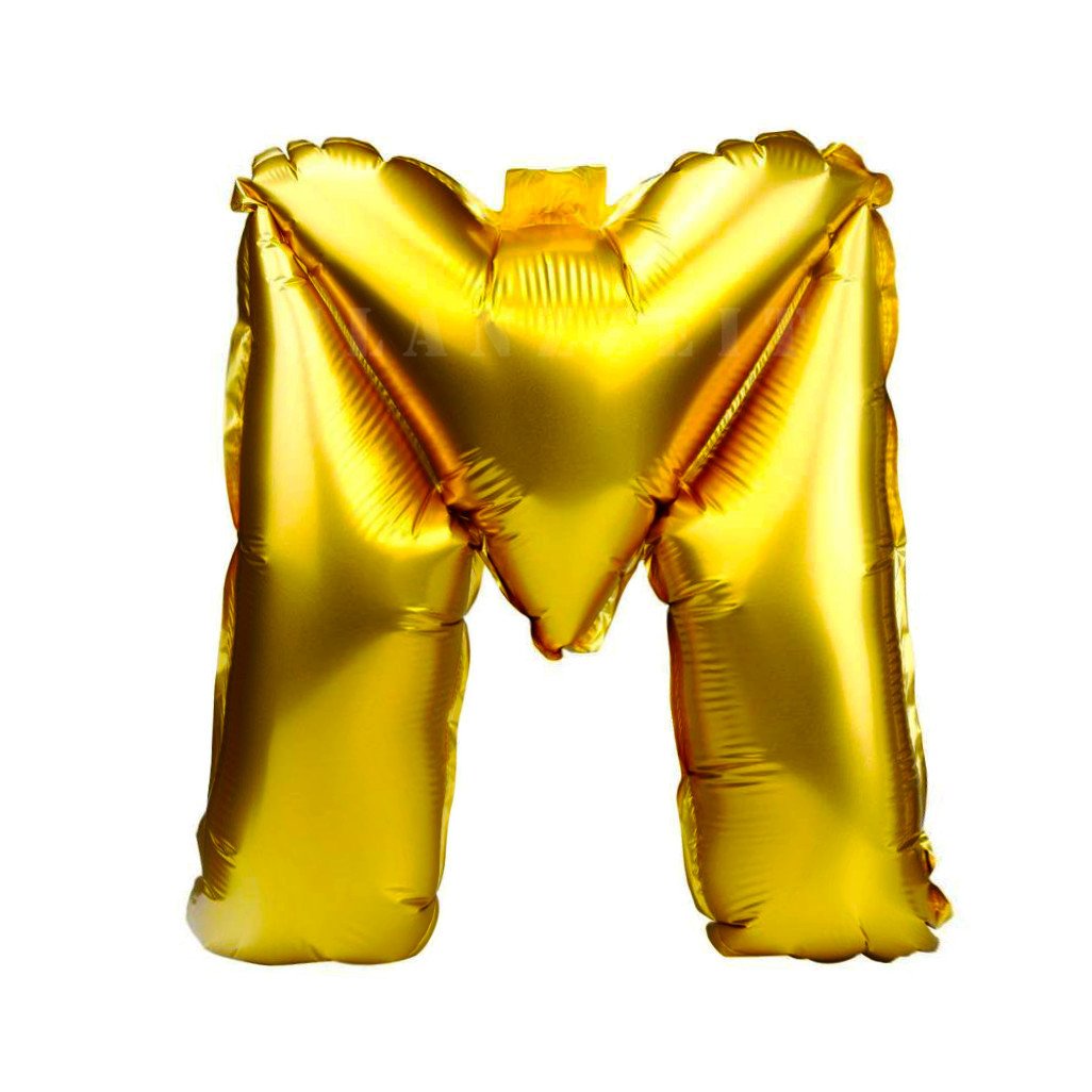Glanzzeit 32 Inch Gold Foil Balloons Letter A to Z Number 0 to 9 Party Wedding Birthday Decoration (Letter M)