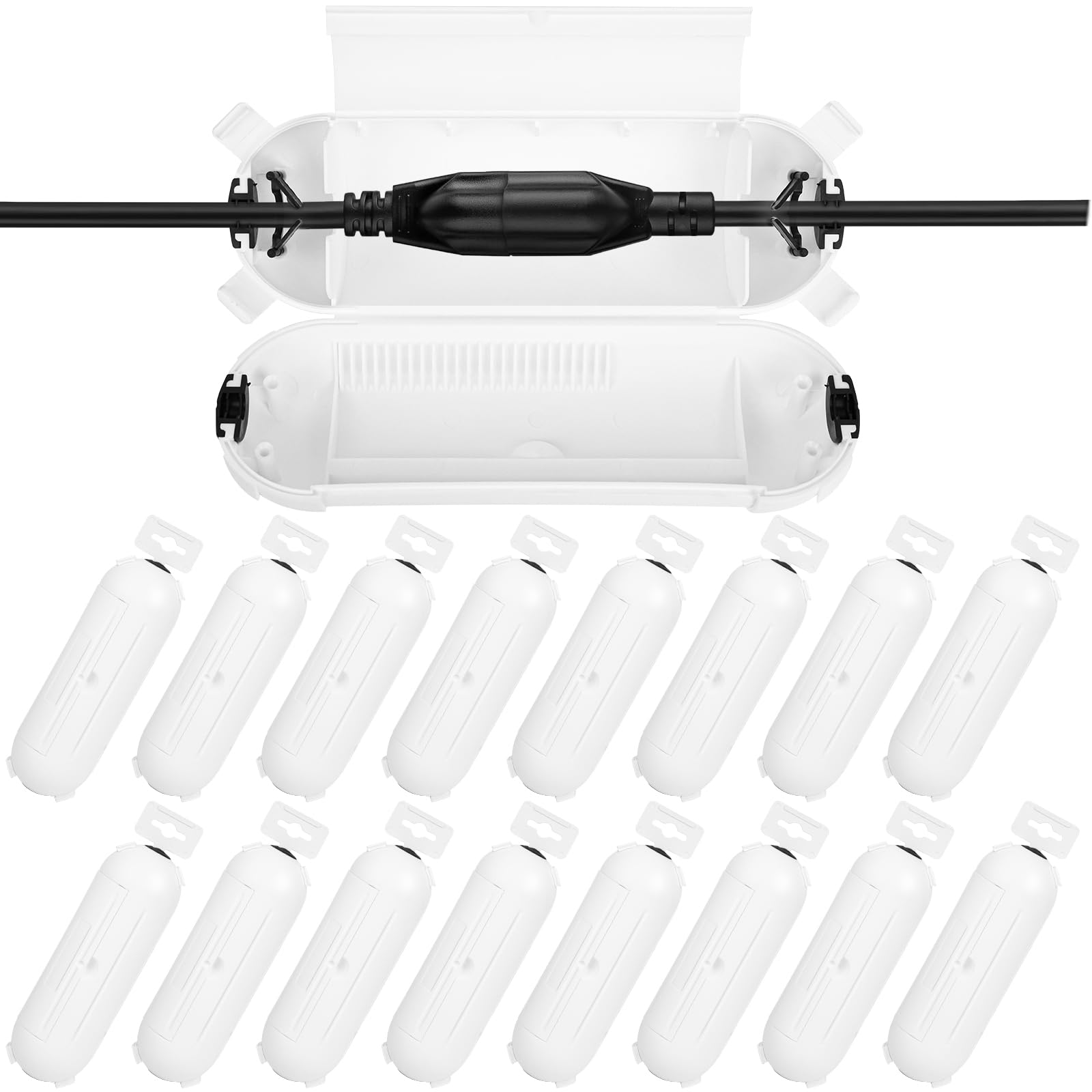 Photo 1 of 16 Pack Outdoor Extension Cord Safety Cover, IP44 Waterproof,Adjustable Compartment, Safety Housing Case, Electrical Connection Box for Power Tools, Holiday Decorative Lights, Plugs, Sockets, White