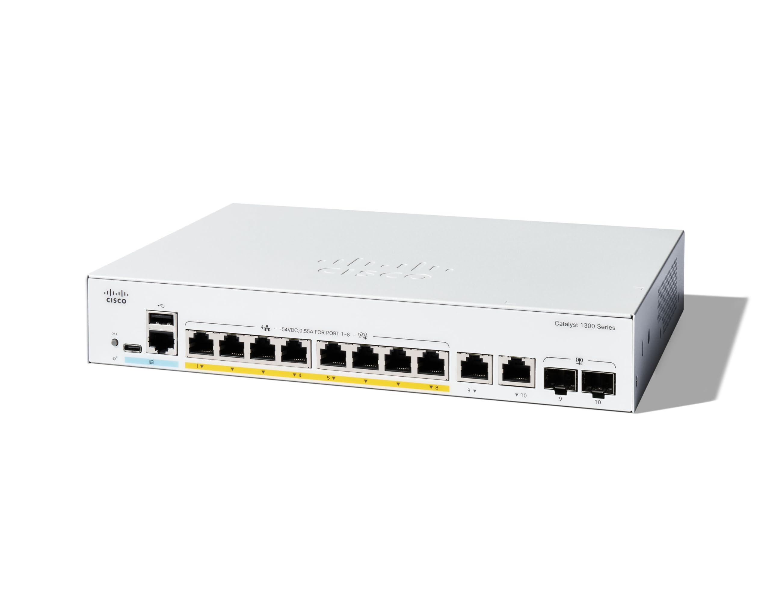 Cisco Catalyst 1300-8FP-2G Managed Switch, 8 Port