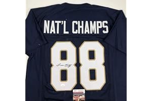 HOFSM.COM HALL OF FAME SPORTS MEMORABILIA Autographed/Signed Lou Holtz 1988 National Champs Notre Dame Blue College Football Jersey JSA COA
