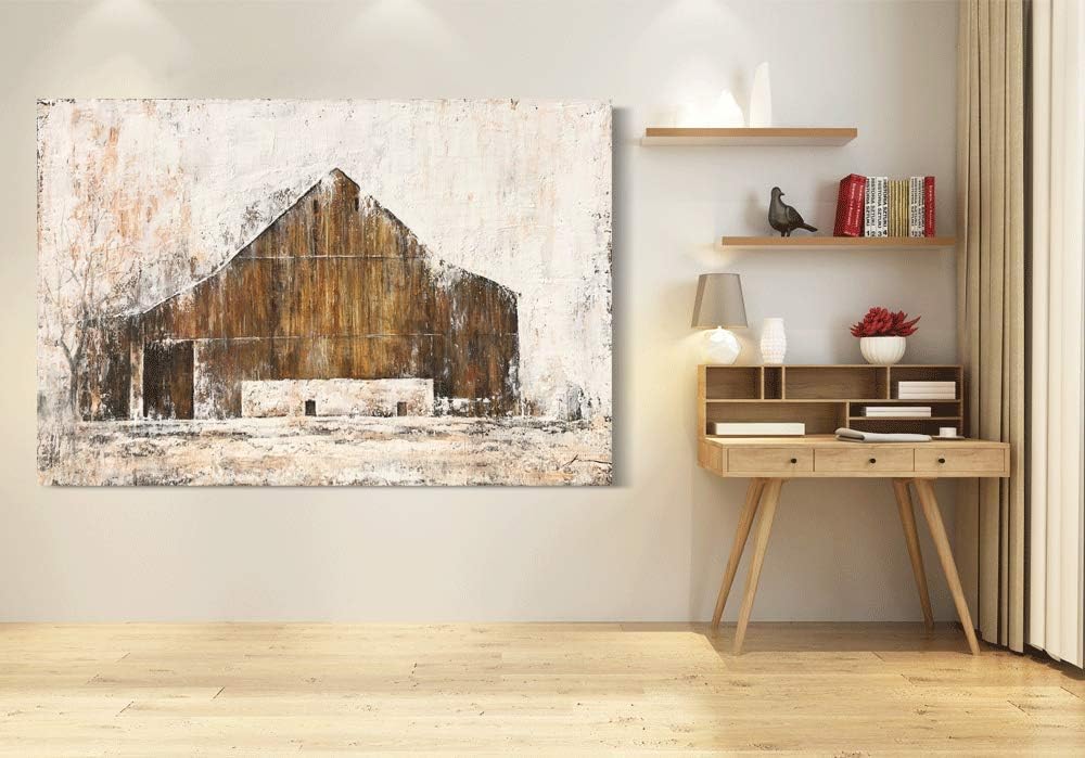 Amazon Com Yihui Arts Farmhouse Rustic Wall Decor Canvas Wall Art Painting Pictures For Living Room Paintings